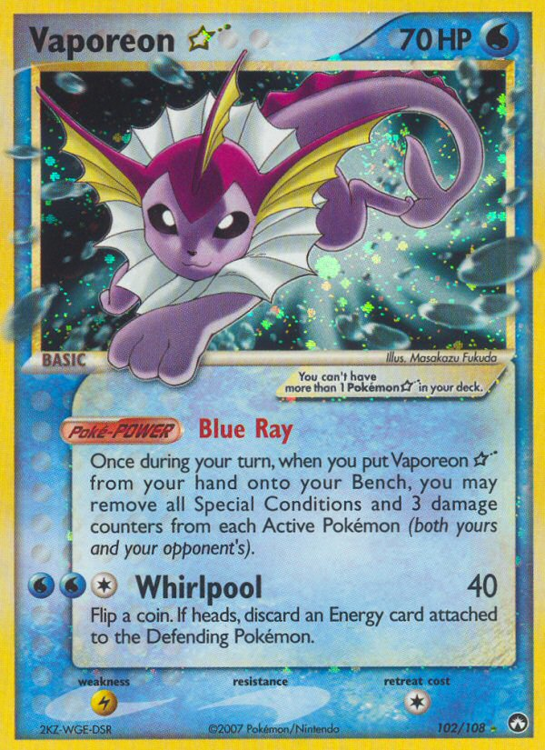 Vaporeon Star #102 Power Keepers (EN)