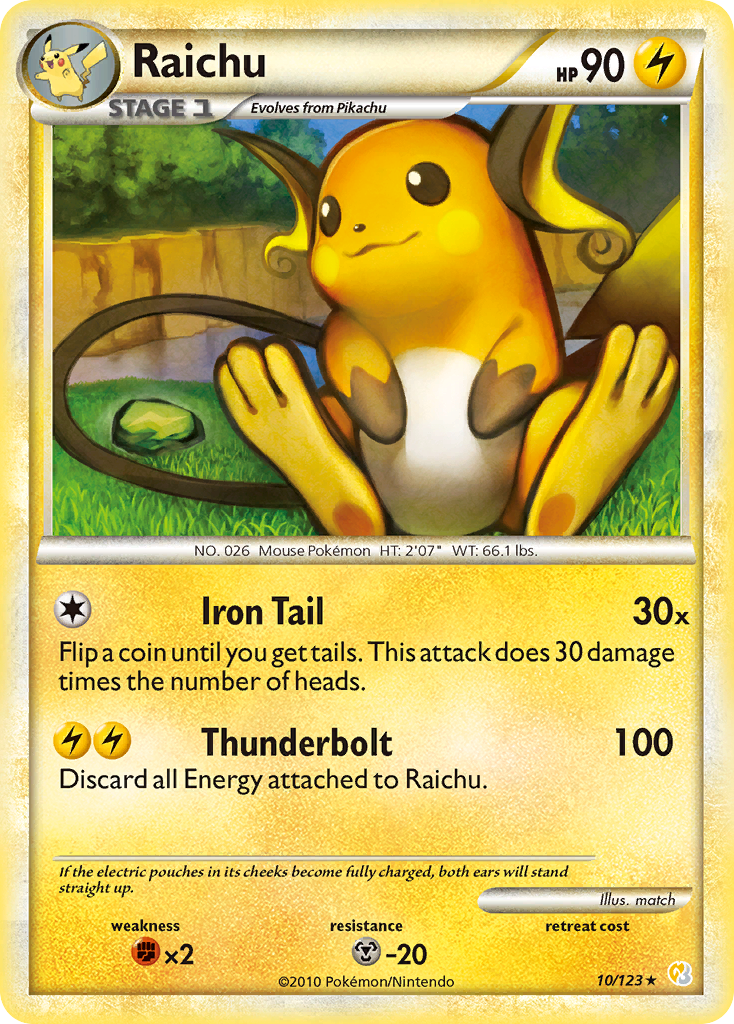 Raichu #010 HeartGold & SoulSilver (EN)
