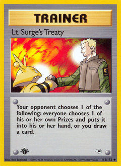 Lt.surge's Treaty #112 Gym Heroes 1st Ed (EN)