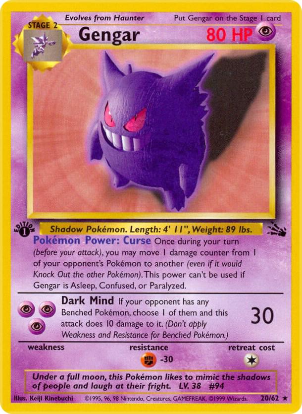 Gengar #020 Fossil 1st Ed (EN)