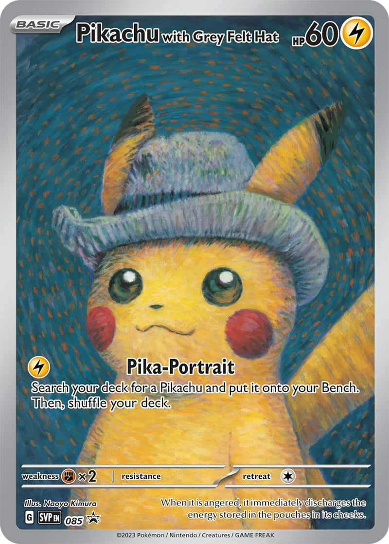 Pikachu with Grey Felt Hat (Van Gogh) #085 Promo (EN)