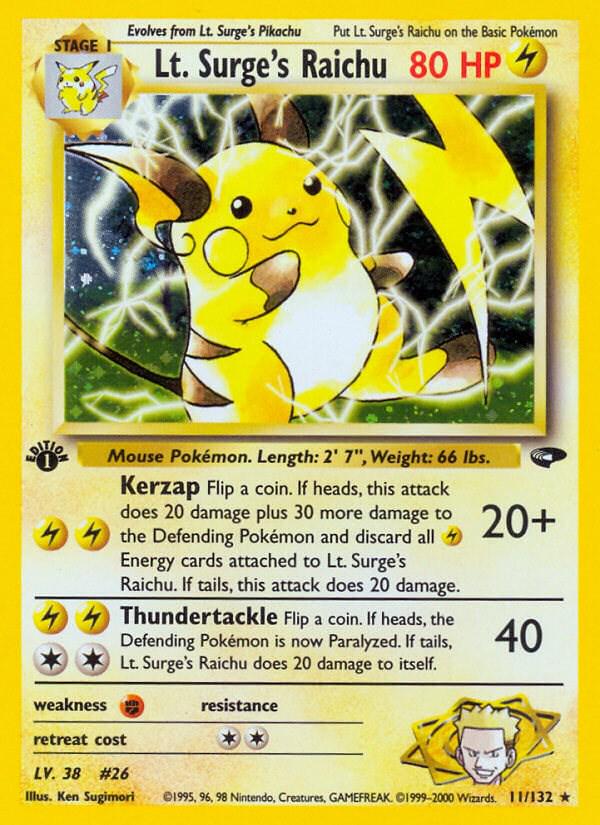 Lt. Surge's Raichu #011 Gym Challenge 1st Ed (EN)