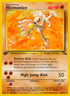 Hitmonlee #022 Fossil 1st Ed (ES)