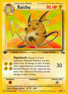 Raichu #029 Fossil 1st Ed (ES)