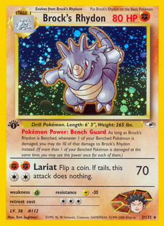 Brock's Rhydon #002 Gym Heroes 1st Ed (EN)