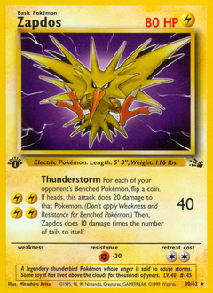 Zapdos #030 Fossil 1st Ed (ES)