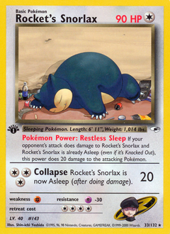 Rocket's Snorlax #033 Gym Heroes 1st Ed (EN)