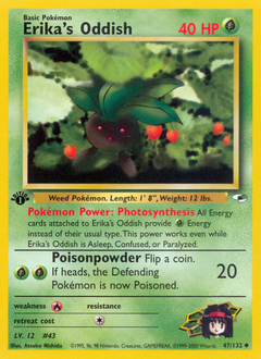 Erika's Oddish #047 Gym Heroes 1st Ed (EN)