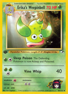 Erika's Weepinbell #049 Gym Heroes 1st Ed (EN)