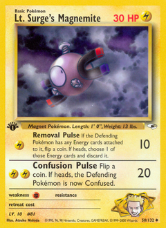 Lt. Surge's Magnemite #050 Gym Heroes 1st Ed (EN)