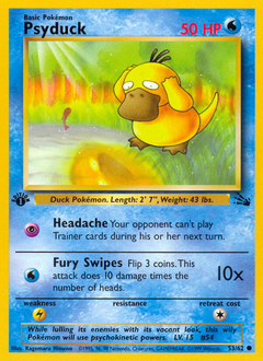 Psyduck #053 Fossil 1st Ed (ES)