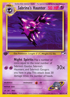 Sabrina's Haunter #058 Gym Heroes 1st Ed (EN)