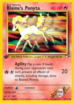Blaine's Ponyta #063 Gym Heroes 1st Ed (EN)