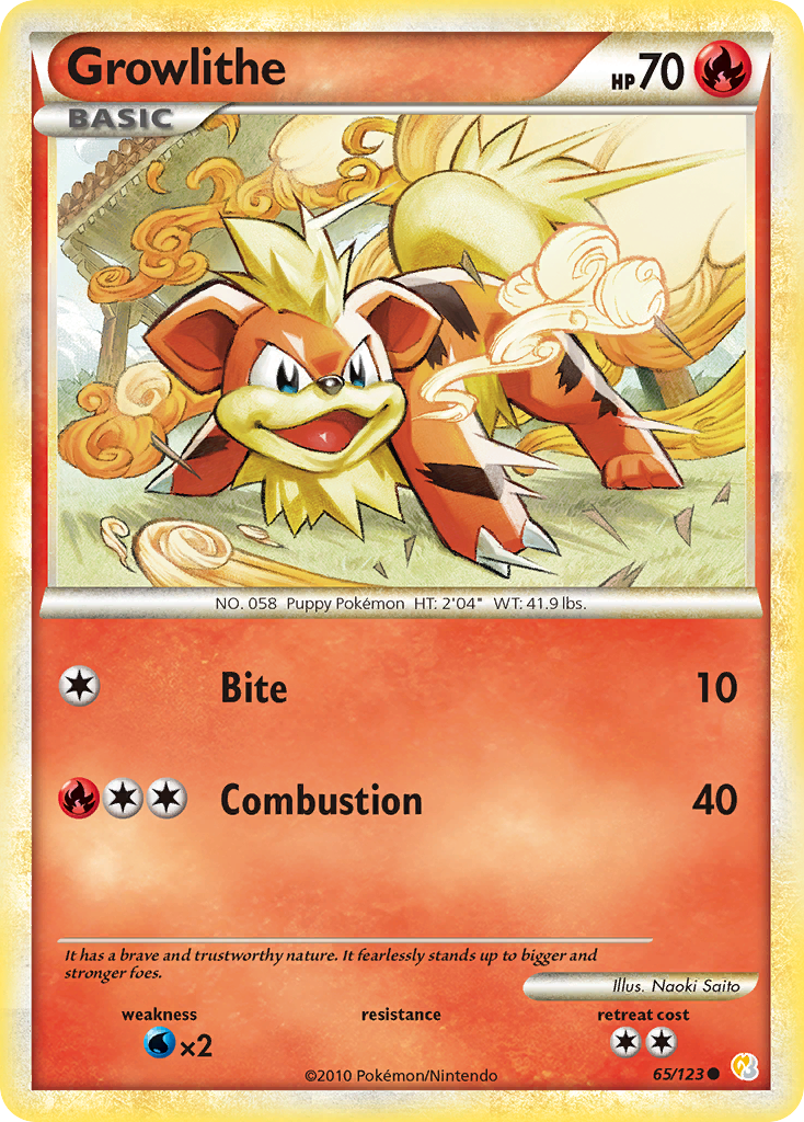 Growlithe #065 HeartGold & SoulSilver (EN)