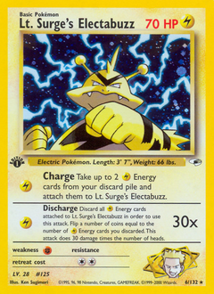 Lt. Surge's Electabuzz #006 Gym Heroes 1st Ed (EN)