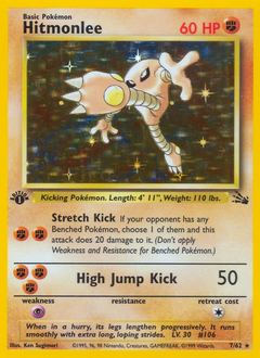 Hitmonlee #007 Fossil 1st Ed (ES)
