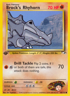 Brock's Rhyhorn #070 Gym Heroes 1st Ed (EN)