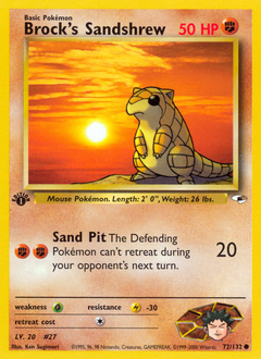 Brock's Sandshrew #072 Gym Heroes 1st Ed (EN)