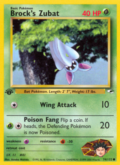 Brock's Zubat #074 Gym Heroes 1st Ed (EN)