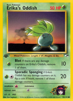 Erika's Oddish #078 Gym Heroes 1st Ed (EN)