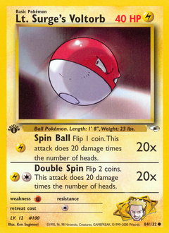 Lt. Surge's Voltorb #084 Gym Heroes 1st Ed (EN)