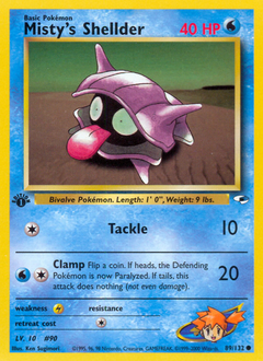 Misty's Shellder #089 Gym Heroes 1st Ed (EN)