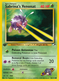 Sabrina's Venonat #096 Gym Heroes 1st Ed (EN)