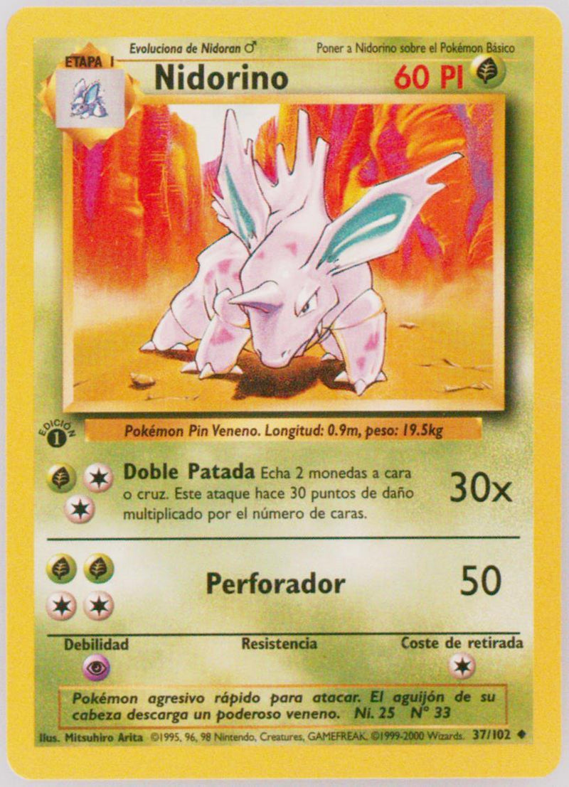 Nidorino #037 Base Set 1st Ed (ES)