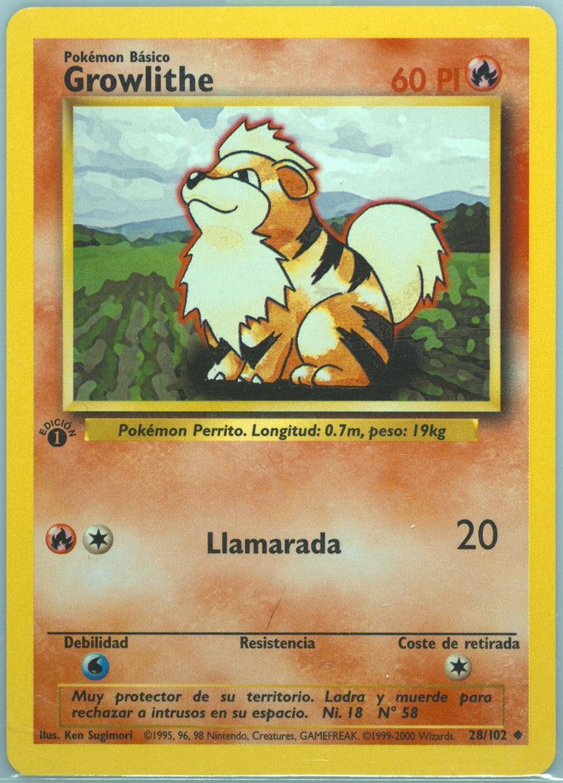 Growlithe #028 Base Set 1st Ed (ES)