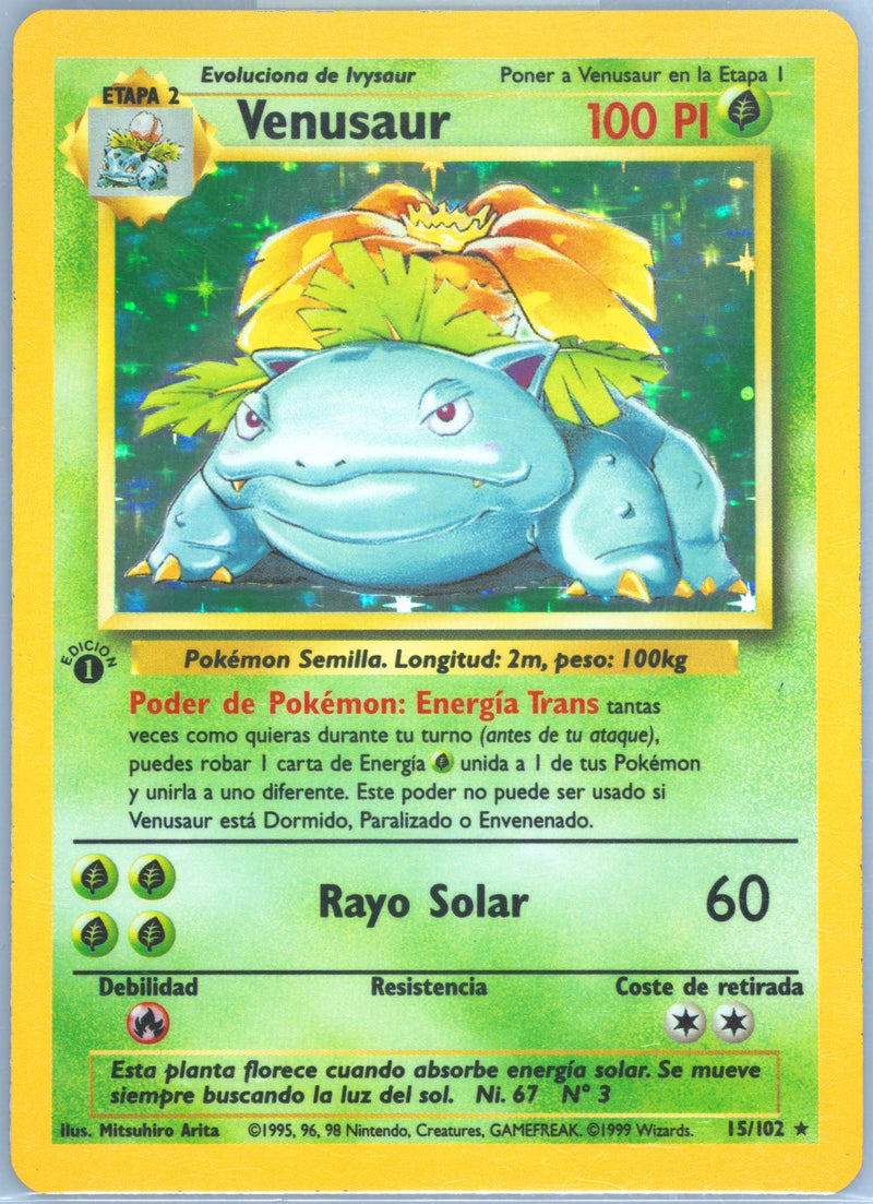 Venusaur #015 Base Set 1st Ed (ES)