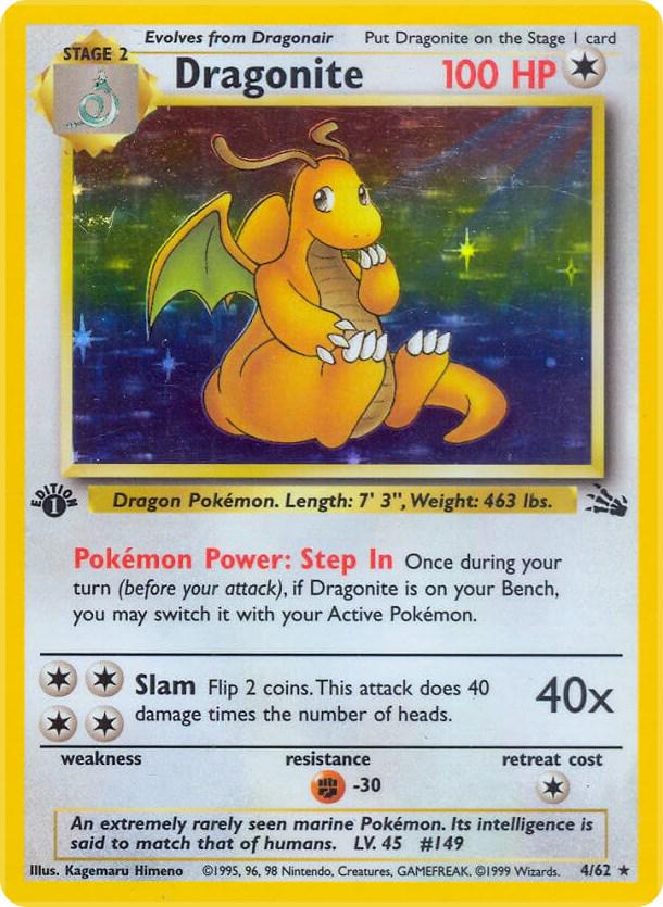 Dragonite #004 Fossil  1st Ed (ES)