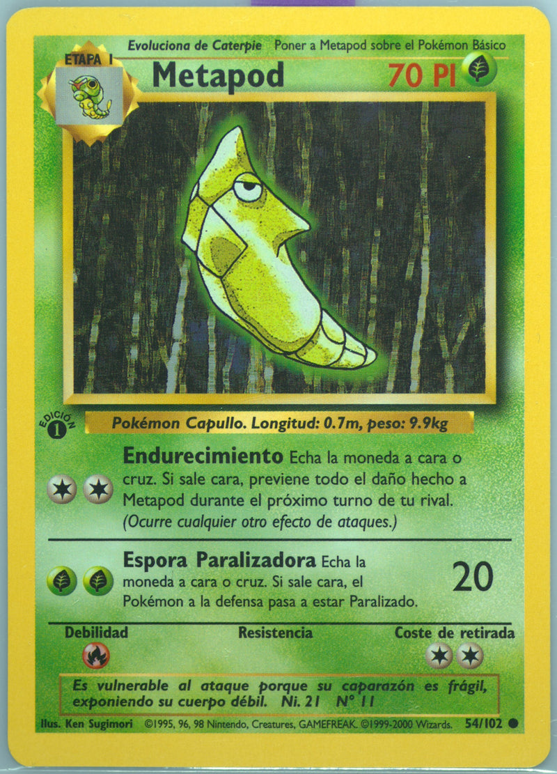Metapod #054 Base Set 1st Ed (ES)